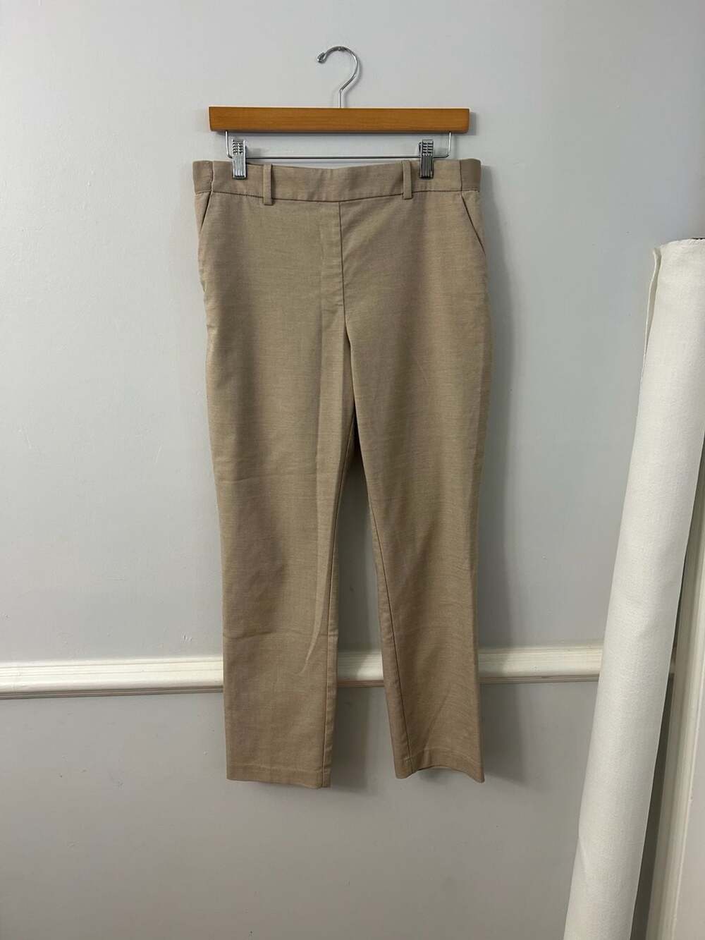 H&M Women's Beige Tailored Ankle-Length Trousers